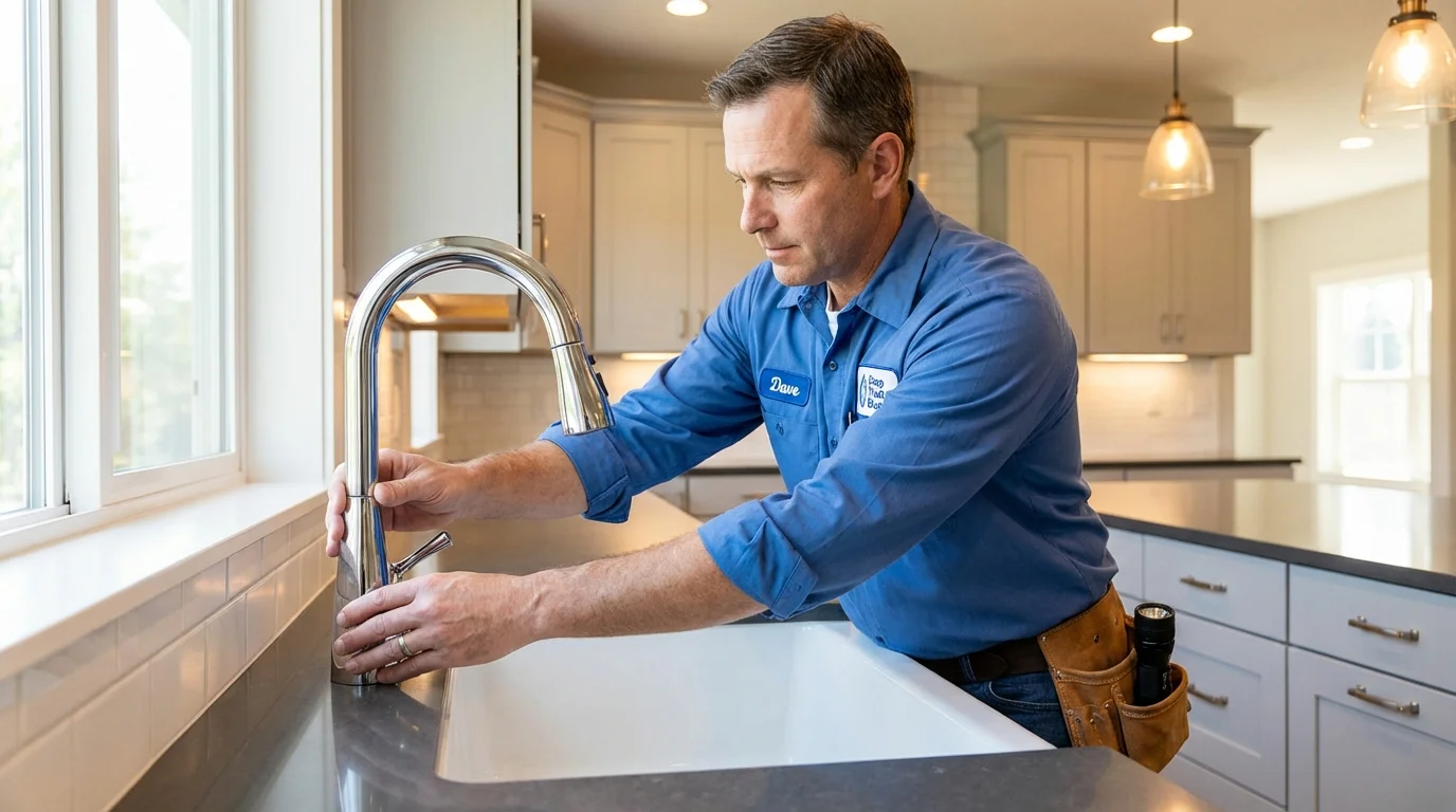 Kitchen faucet installation by Johns Plumbing LLC in Norfolk